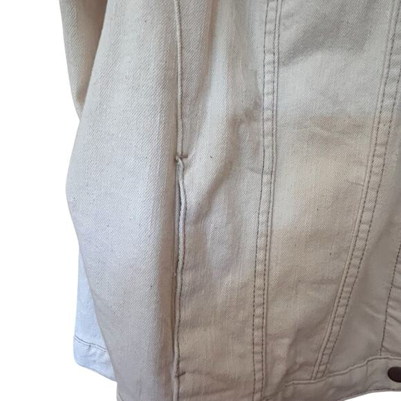 NWT Lane Bryant Women’s Ivory Jean Jacket Snap Closure Bomber Biker Plus Size 28 - Picture 7 of 15